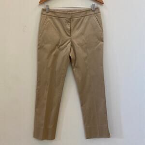 Tory Burch Trouser Pants Tessa Khaki Tan Relaxed Preppy Dress Work Size 4
